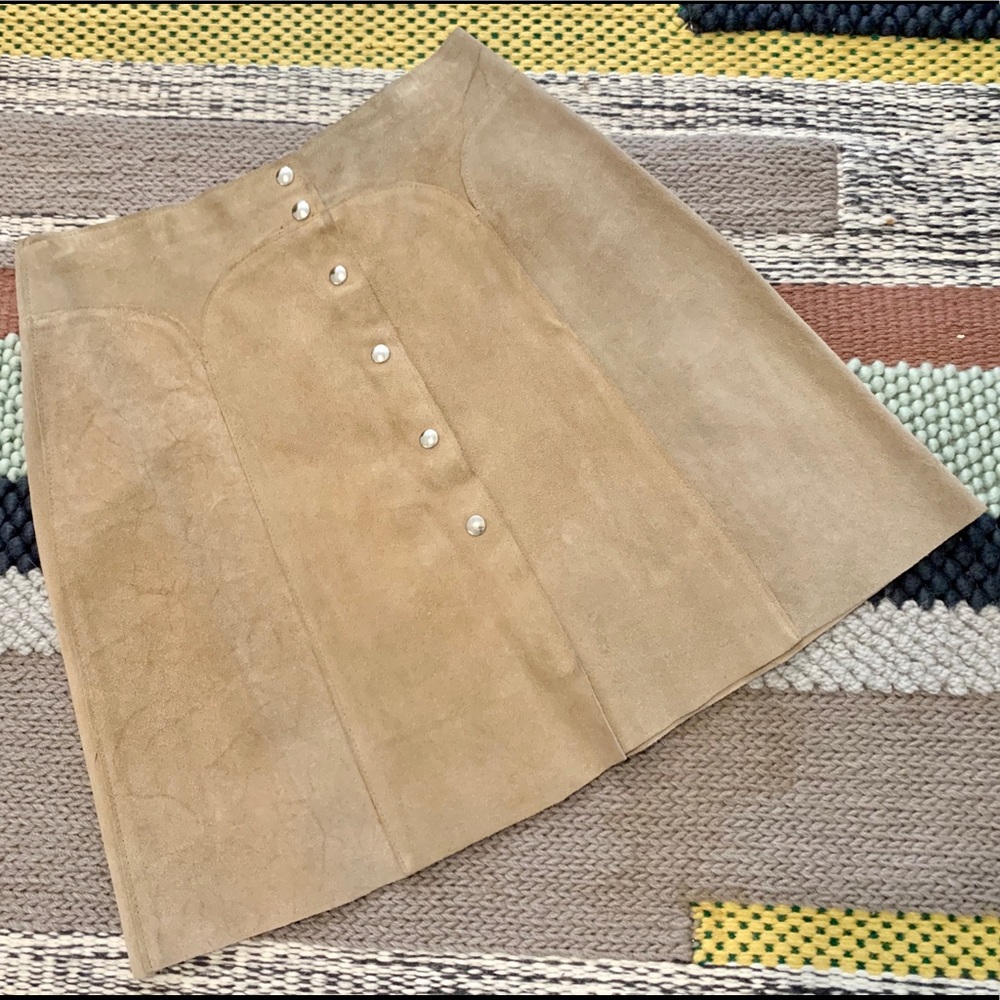 Vintage high waist leather skirt